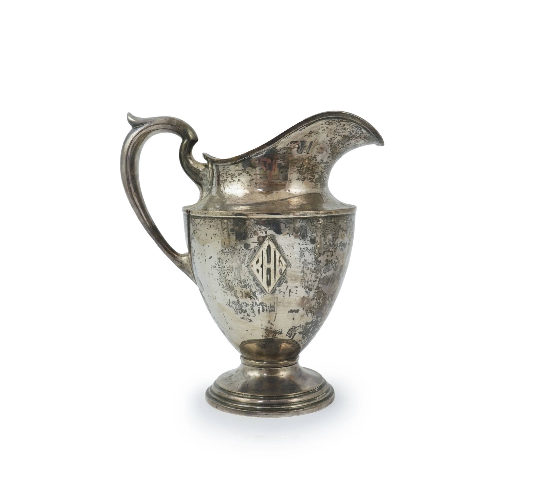 An early 20th century North American sterling silver large jug by Schofield & Co